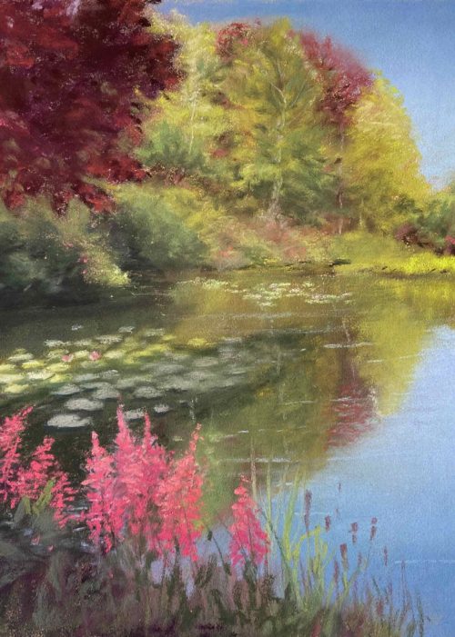 Monets lelievijver in Giverny - pastel - 26 x 35 cm - €70,00