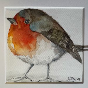 Roodborst Aquarel